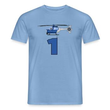 Helicopter 1st birthday - Men's T-Shirt - carolina blue - Front - AI Model Male 178 light (178cm)