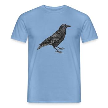 crow bird - Men's T-Shirt - carolina blue - Front - AI Model Male 178 light (178cm)