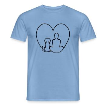Harmony Chien Coeur Animaux de compagnie - T-shirt homme - carolina blue - Devant - AI Model Male 178 light (178cm)