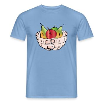 Eine Hand voll Obst... - Männer T-Shirt - Carolina Blue - Vorne - AI Model Male 178 light (178cm)