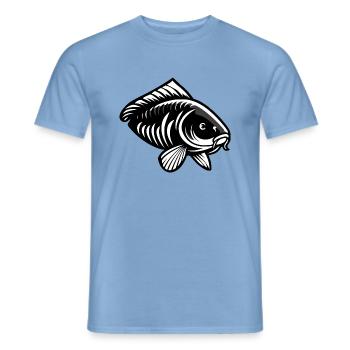 Karpfen kreativ schwarz - Männer T-Shirt - Carolina Blue - Vorne - AI Model Male 178 light (178cm)