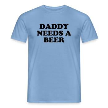 Papa a besoin d'une bière - T-shirt homme - carolina blue - Devant - AI Model Male 178 light (178cm)