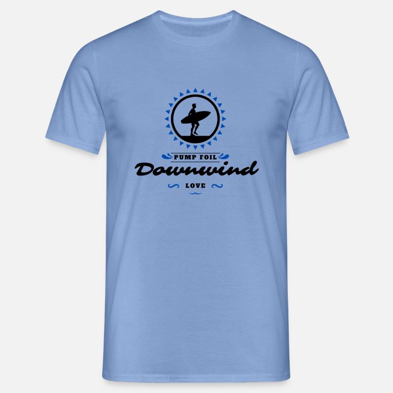 Pump Foil Surf Downwind - Männer T-Shirt - Carolina Blue