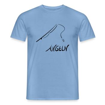 angeln - Männer T-Shirt - Carolina Blue - Vorne - AI Model Male 178 light (178cm)