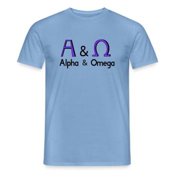 Alpha and Omega - Men's T-Shirt - carolina blue - Front - AI Model Male 178 light (178cm)
