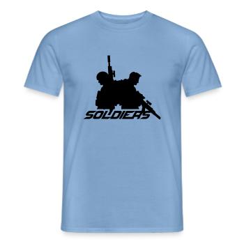 2 Soldiers Crew War Team Freedom Soldier Fighter - Men's T-Shirt - carolina blue - Front - AI Model Male 178 light (178cm)