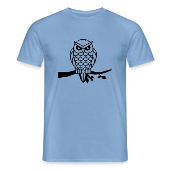 owl_001 - T-shirt homme - carolina blue - Devant - AI Model Male 178 light (178cm)