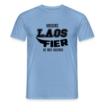 Origine Laos fier de mes racines - T-shirt homme - carolina blue - Devant - AI Model Male 178 light (178cm)
