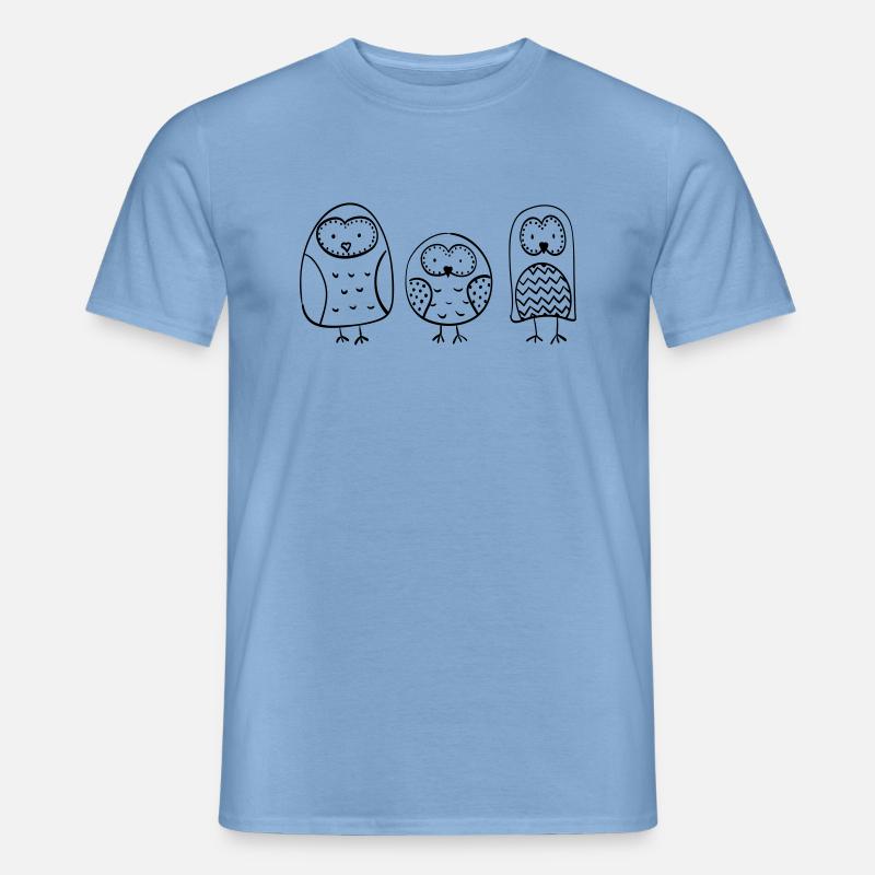 Kleine Eulen - Männer T-Shirt - Carolina Blue