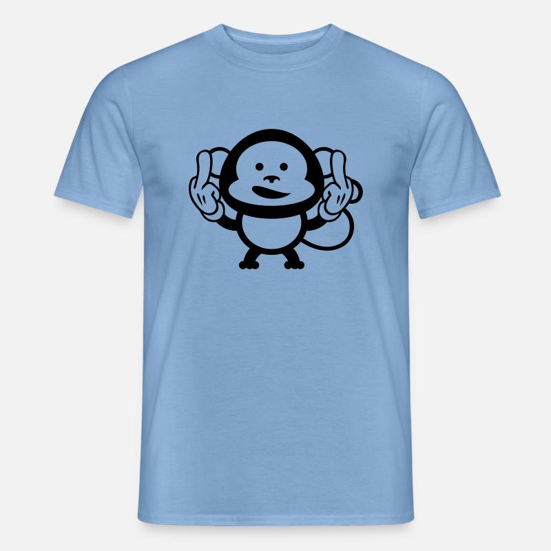 monkey middle finger design - Männer T-Shirt - Carolina Blue