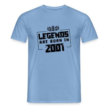 2001 Legends Born in - Men's T-Shirt - carolina blue - Front - AI Model Male 178 light (178cm)