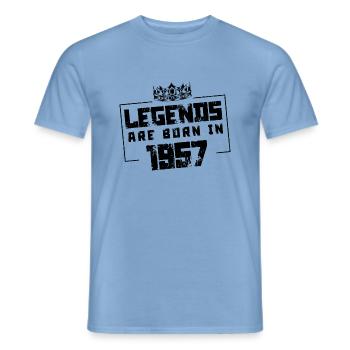 1957 legends born in - Männer T-Shirt - Carolina Blue - Vorne - AI Model Male 178 light (178cm)