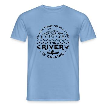 River is Calling s - Männer T-Shirt - Carolina Blue - Vorne - AI Model Male 178 light (178cm)