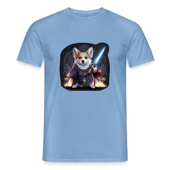 CorgiKreuz-Ritter - Männer T-Shirt - Carolina Blue - Vorne - AI Model Male 178 light (178cm)