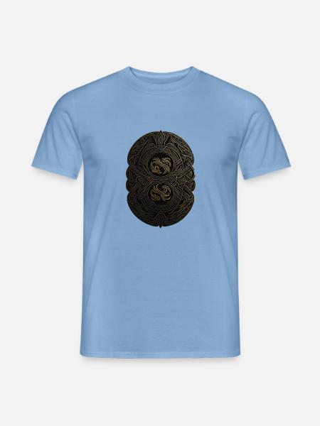 Maya Schwarz-Gold-Monogramm - Männer T-Shirt - Carolina Blue