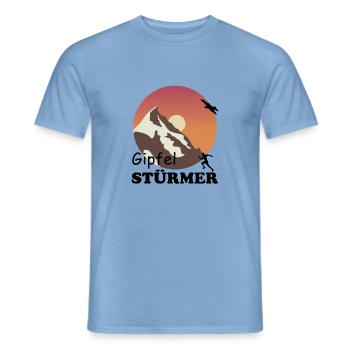 Gipfel Sonnenuntergang - Männer T-Shirt - Carolina Blue - Vorne - AI Model Male 178 light (178cm)