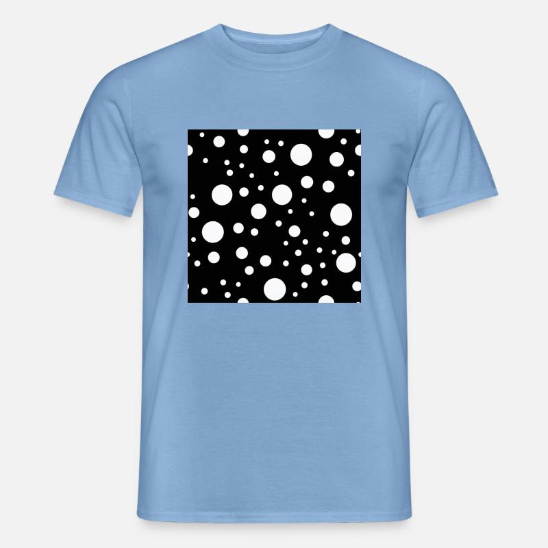 Black and White Dotty Pattern - Männer T-Shirt - Carolina Blue