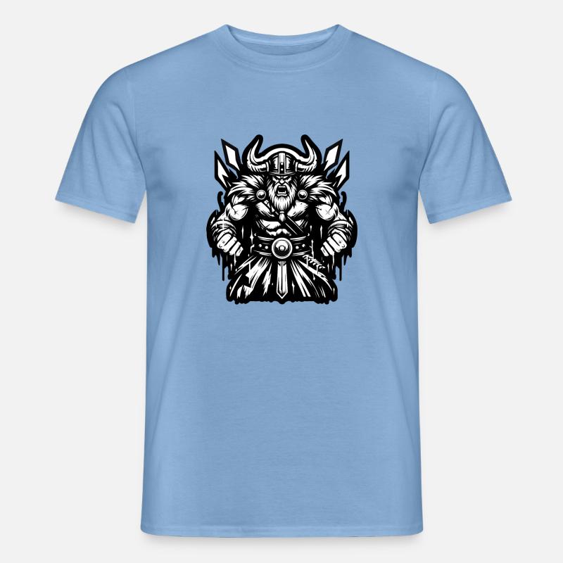 Mächtiger Wikingerkrieger Version 2 - Männer T-Shirt - Carolina Blue