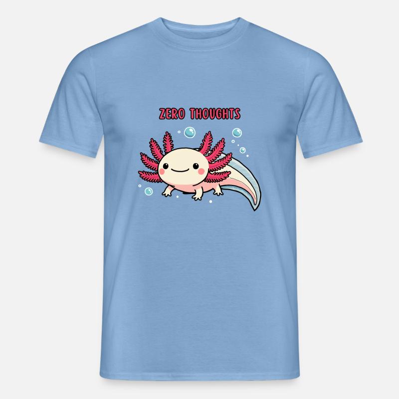 Axolotl - Zero thoughts - Männer T-Shirt - Carolina Blue