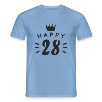 28ème anniversaire 28 ans joyeux anniversaire disant - T-shirt homme - carolina blue - Devant - AI Model Male 178 light (178cm)