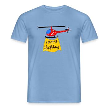 Helicopter Happy Birthday 2 - Men's T-Shirt - carolina blue - Front - AI Model Male 178 light (178cm)