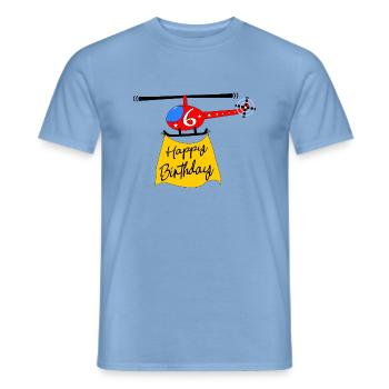 Hubschrauber Happy Birthday 6 - Männer T-Shirt - Carolina Blue - Vorne - AI Model Male 178 light (178cm)