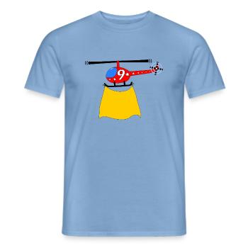 Helicopter Birthday 9 - Men's T-Shirt - carolina blue - Front - AI Model Male 178 light (178cm)