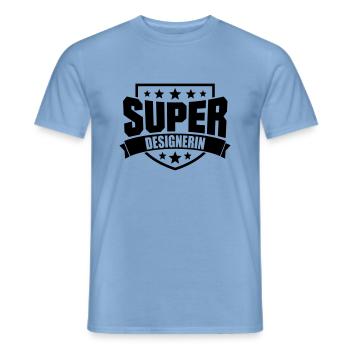 Super Designerin - Männer T-Shirt - Carolina Blue - Vorne - AI Model Male 178 light (178cm)