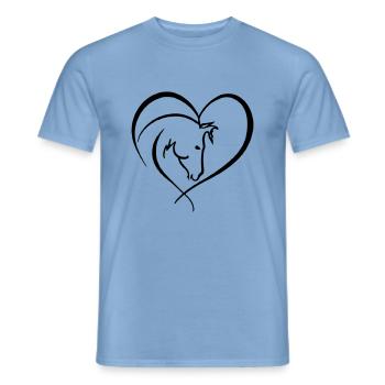Horse Heart Riding Horse Propriétaire - T-shirt homme - carolina blue - Devant - AI Model Male 178 light (178cm)