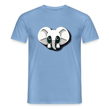 Kleiner Elefant Cartoon niedlich Abenteuer 11 - Männer T-Shirt - Carolina Blue - Vorne - AI Model Male 178 light (178cm)