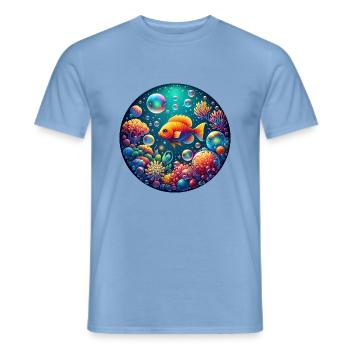 Unterwasser Zauberwelt - Männer T-Shirt - Carolina Blue - Vorne - AI Model Male 178 light (178cm)