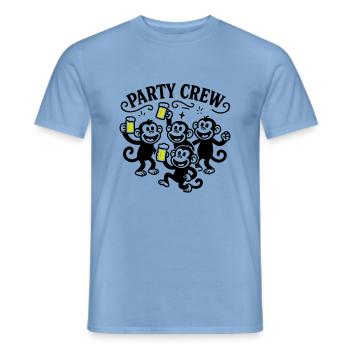 Party Crew Monkey Beer - Men's T-Shirt - carolina blue - Front - AI Model Male 178 light (178cm)