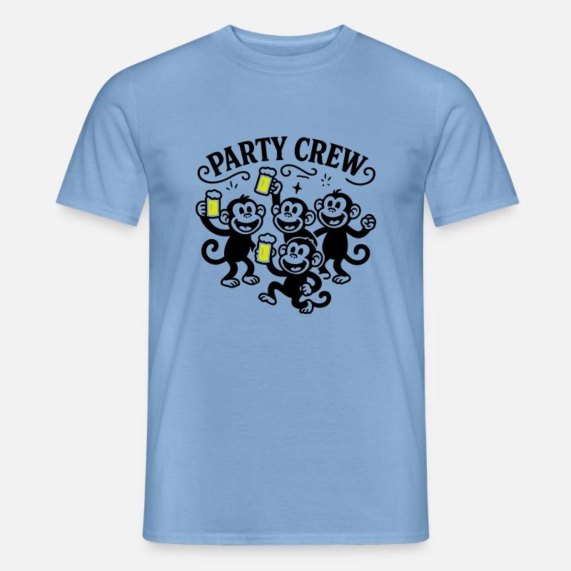 Party Crew Affe Bier - Männer T-Shirt - Carolina Blue