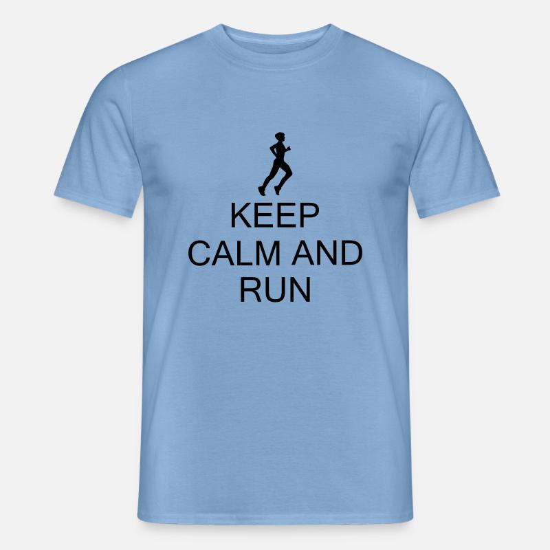 keep Calm and Run - Männer T-Shirt - Carolina Blue