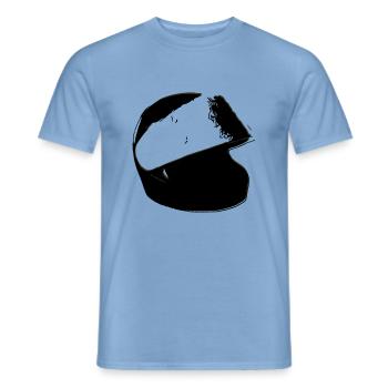 Motorcycle Vector Helmet Biker vintage Motorcycle Helmet - Men's T-Shirt - carolina blue - Front - AI Model Male 178 light (178cm)