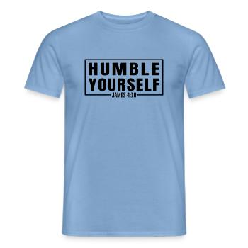 Humble Yourself - Men's T-Shirt - carolina blue - Front - AI Model Male 178 light (178cm)