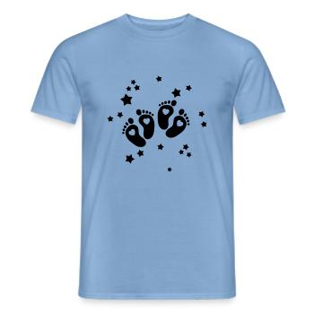 Twins Feet - Zwillings Füße - Männer T-Shirt - Carolina Blue - Vorne - AI Model Male 178 light (178cm)