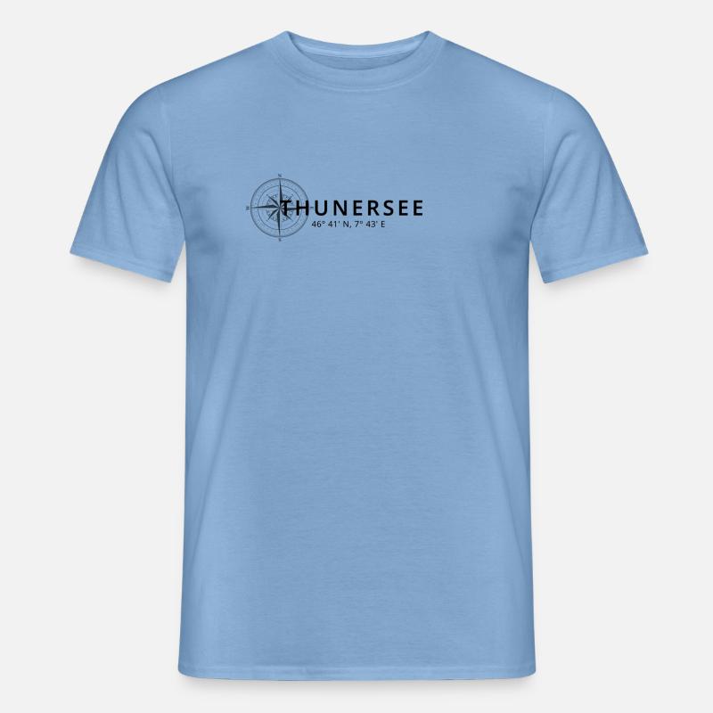 Thunersee Kompass Design - Männer T-Shirt - Carolina Blue