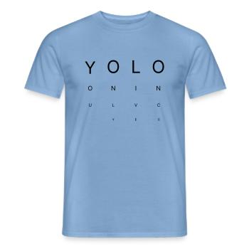 You Only Live Once – Eye Chart Design - Men's T-Shirt - carolina blue - Front - AI Model Male 178 light (178cm)