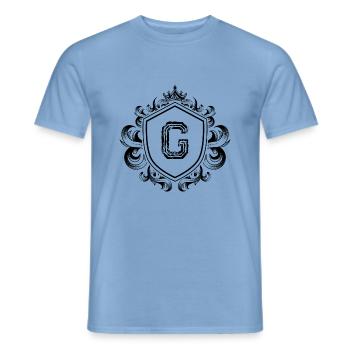 G Letter Coat of Arms - Men's T-Shirt - carolina blue - Front - AI Model Male 178 light (178cm)