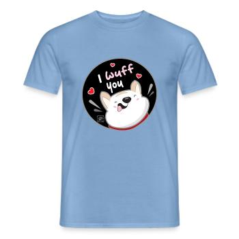 Chien Coréen - Style Japonais 09 - T-shirt homme - carolina blue - Devant - AI Model Male 178 light (178cm)