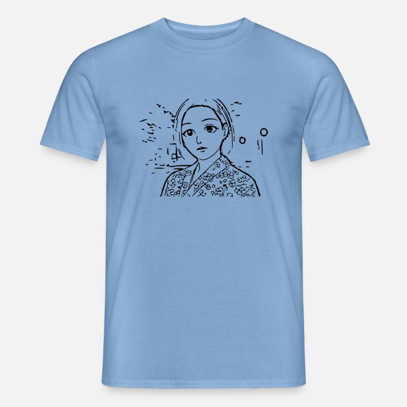Anime Mädchen - Männer T-Shirt - Carolina Blue