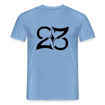 23_ambigramm - Männer T-Shirt - Carolina Blue - Vorne - AI Model Male 178 light (178cm)