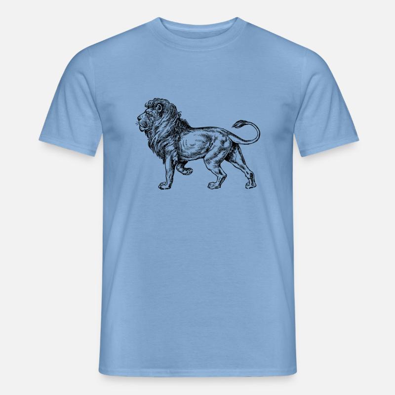 Big lion black and withe - Männer T-Shirt - Carolina Blue