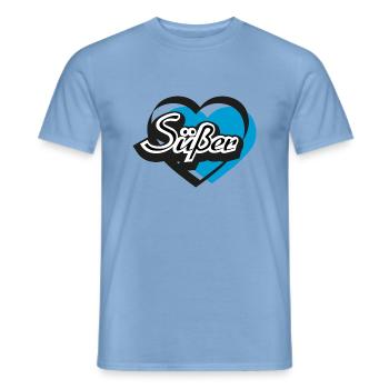 Süßer Herz - Männer T-Shirt - Carolina Blue - Vorne - AI Model Male 178 light (178cm)