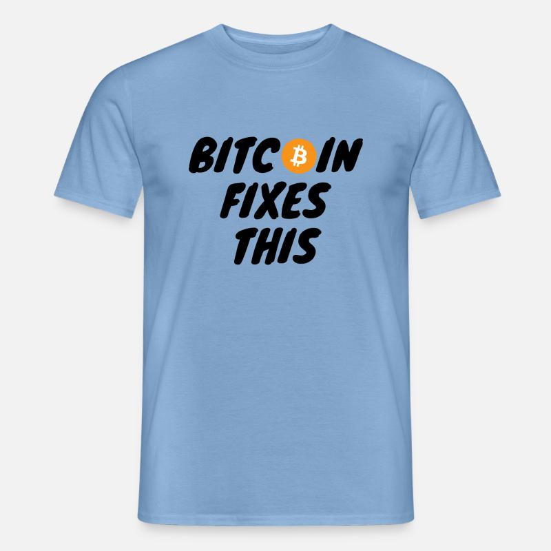Krypto Bitcoin Fixes This - Männer T-Shirt - Carolina Blue