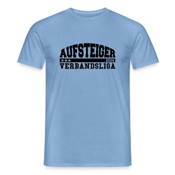 Aufsteiger 2024 Verbandsliga Aufstieg Fußball - Männer T-Shirt - Carolina Blue - Vorne - AI Model Male 178 light (178cm)