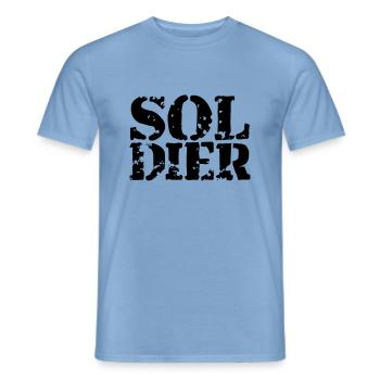Stamp Soldier Logo War General Freedom Fighter - Men's T-Shirt - carolina blue - Front - AI Model Male 178 light (178cm)