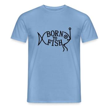 born to fish (F, 1c) - Männer T-Shirt - Carolina Blue - Vorne - AI Model Male 178 light (178cm)