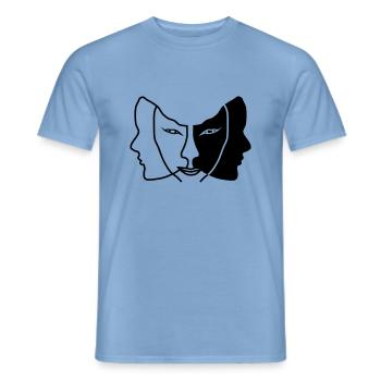 lumière sombre masque gemini - T-shirt homme - carolina blue - Devant - AI Model Male 178 light (178cm)